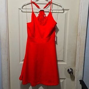 Iris red Mini dress size medium Lace & Zipper On Back A-line Sleeveless Sensual